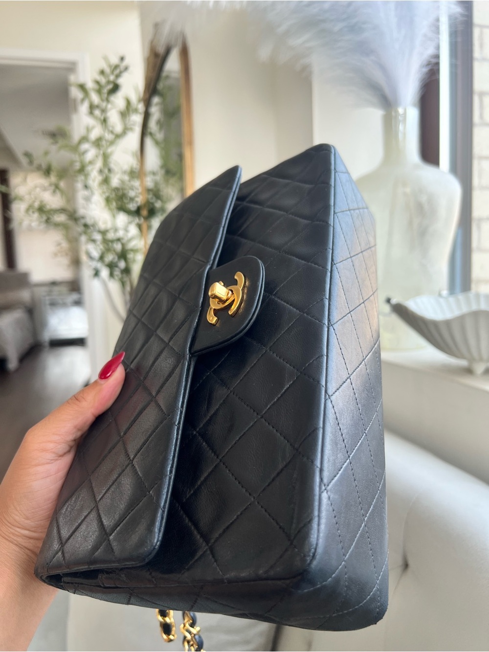 Vintage Chanel Classic Double Flap Lambskin Bag - Picture 11 of 16